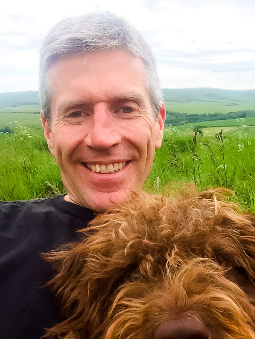 Alex Francis with his dog Benji