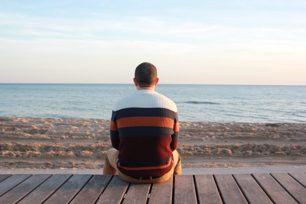 Man staring out at sea